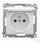 Gniazdo wtyczkowe do wersji IP44 z uszczelką (moduł) 16 A, 250 V~, szybkozłącza. Klapka w kolorze pokrywy: Grafitowy mat, SIMON55