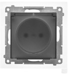 Gniazdo wtyczkowe do wersji IP44 z uszczelką (moduł) 16 A, 250 V~, szybkozłącza. Klapka w kolorze pokrywy: Grafitowy mat, SIMON55