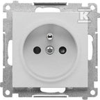 Gniazdo wtyczkowe pojedyncze z uziemieniem i przesłonami (moduł) 16 A, 250 V~, szybkozłącza: Aluminium mat, SIMON55