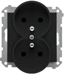 Łącznik/przycisk roletowy podwójny, elektroniczny (moduł): Czarny mat, SIMON55