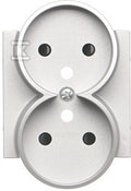 Pokrywa gniazda wtyczkowego podwójnego do: SGZ2CM: Aluminium mat, SIMON55