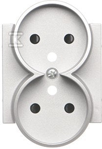 Pokrywa gniazda wtyczkowego podwójnego do: SGZ2CM: Aluminium mat, SIMON55