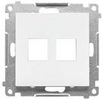 Pokrywa gniazd teleinformatycznych na Keystone płaska podwójna (moduł): Aluminium mat, SIMON55