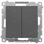 Klawisz podwójny do łącznika i przycisku roletowego podwójnego: SZP2M, SZW2M: Aluminium mat, SIMON55