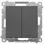 Przycisk podwójny zwierny bez piktogramu (moduł) 10 AX, 250 V~, szybkozłącza: Aluminium mat, SIMON55