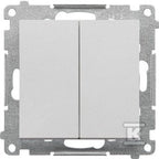 Przycisk podwójny zwierny bez piktogramu (moduł) 10 AX, 250 V~, szybkozłącza: Aluminium mat, SIMON55