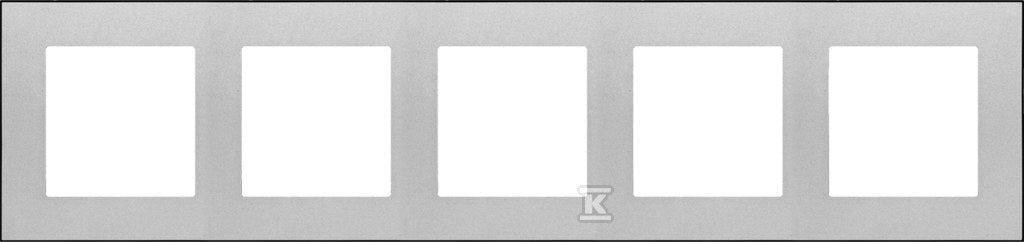 Ramka 5-krotna DUO: Aluminium, podstawa czarna, SIMON55