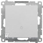 Przycisk „światło” (moduł) 10 AX, 250 V~, szybkozłącza: Aluminium mat, SIMON55