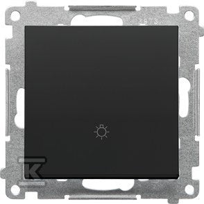 Przycisk „światło” (moduł) 10 AX, 250 V~, szybkozłącza: Czarny mat, SIMON55