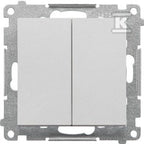 Łącznik jednobiegunowy + przycisk zwierny – 2 klawisze (moduł) 16 AX, 250 V~, zaciski gwintowe: Aluminium mat, SIMON55