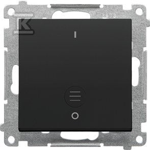 Łącznik dwubiegunowy z podświetleniem LED (moduł) 10 AX, 250 V~, szybkozłącza: Czarny mat, SIMON55