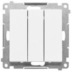 Łącznik potrójny z podświetleniem LED (moduł) 10AX, 250V~, szybkozłącza, biały, BASIC MODUŁ