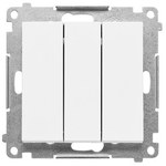 Łącznik potrójny z podświetleniem LED (moduł) 10AX, 250V~, szybkozłącza, biały, BASIC MODUŁ