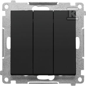 Łącznik potrójny z podświetleniem LED (moduł) 10 AX, 250 V~, szybkozłącza: Czarny mat, SIMON55