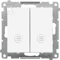Łącznik świecznikowy z podświetleniem LED – osobne podświetlenie dla każdego klawisza (moduł) 10 AX, 250 V~, szybkozłącza: Biały mat, SIMON55