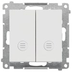 Łącznik świecznikowy z podświetleniem LED – osobne podświetlenie dla każdego klawisza (moduł) 10 AX, 250 V~, szybkozłącza: Szampański mat, SIMON55