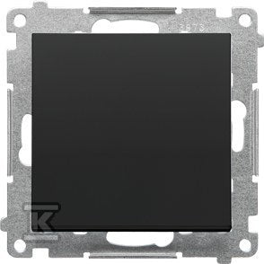 Łącznik schodowy z podświetleniem LED podświetlenie jak w łączniku pojedynczym (moduł) 10 AX, 250 V~, szybkozłącza: Czarny mat, SIMON55