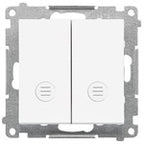 Łącznik krzyżowy podwójny z podświetleniem (moduł) 10AX, 250V~, szybkozłącza, biały, SIMON54