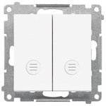 Łącznik krzyżowy podwójny z podświetleniem (moduł) 10AX, 250V~, szybkozłącza, biały, SIMON54