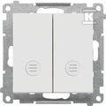 Łącznik krzyżowy podwójny z podświetleniem (moduł) 10 AX, 250 V~, szybkozłącza: Jasnoszary mat, SIMON55