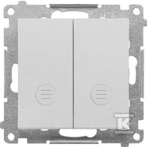 Łącznik krzyżowy podwójny z podświetleniem (moduł) 10 AX, 250 V~, szybkozłącza: Aluminium mat, SIMON55