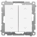 Gniazdo Schuko do wersji IP44 z przesłonami z uszczelką ramki (moduł) 16 A, 250 V~, szybkozłącza. Klapka w kolorze pokrywy: Biały mat, SIMON55