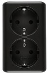 Gniazdo podwójne Schuko natynkowe z przesłonami torów prądowych wersja skandynawska 16A, 250V~, zaciski śrubowe, biały, SIMON54