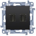 Gniazdo HDMI + RJ45 kat.6. (moduł), czarny mat Simon54