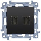 Gniazdo HDMI + RJ45 kat.6. (moduł), czarny mat Simon54