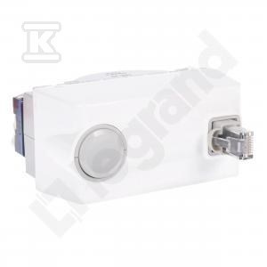 Wtyk RJ 45 kat. 6 UTP z kablem zwijanym - 4 modułowy - biały, MOSAIC