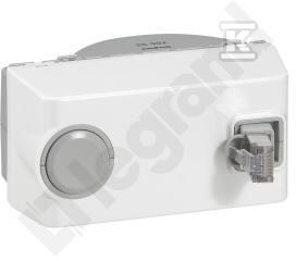 Wtyk RJ 45 kat. 6 FTP z kablem zwijanym - 4 modułowy - biały, MOSAIC