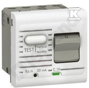 Wyłącznik różnicowo prądowy - 2 moduły biały 16 A/30 mA - -230 V~ typ AC, MOSAIC