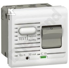 Wyłącznik różnicowo prądowy - 2 moduły biały 16 A/10 mA - -230 V~ typ AC, MOSAIC
