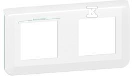 Ramka podwójna pozioma - 2x2 moduly biała antybakteryjna do uchwytu nr REF 0802 52/58, MOSAIC