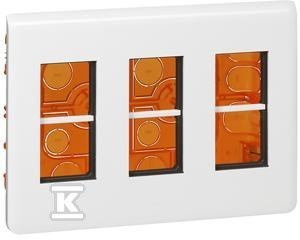 Zestaw do montażu podtynkowego - 3 x 4 moduły pionowo - biały, MOSAIC
