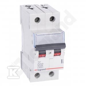Wyłącznik nadprądowy S 302 2P D 32 A 6000 A serii TX3