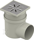 Wpust punktowy/piwniczny/podłogowy Aqua Ambient Standard d110mm, odpływ boczny, kratka nierdzewna 150x150mm