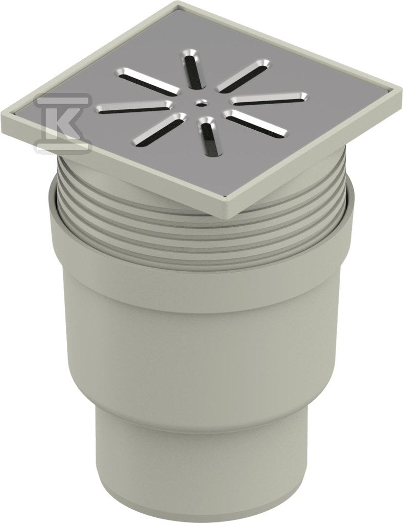 Wpust punktowy/piwniczny/podłogowy Aqua Ambient Standard d110mm, odpływ pionowy, kratka nierdzewna 150x150mm