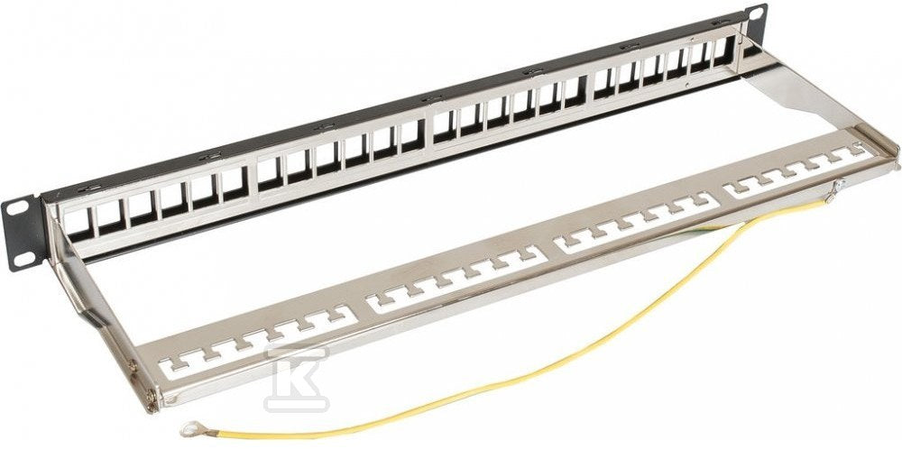 Panel niewyposażony 19" 1U 24 porty, czarny