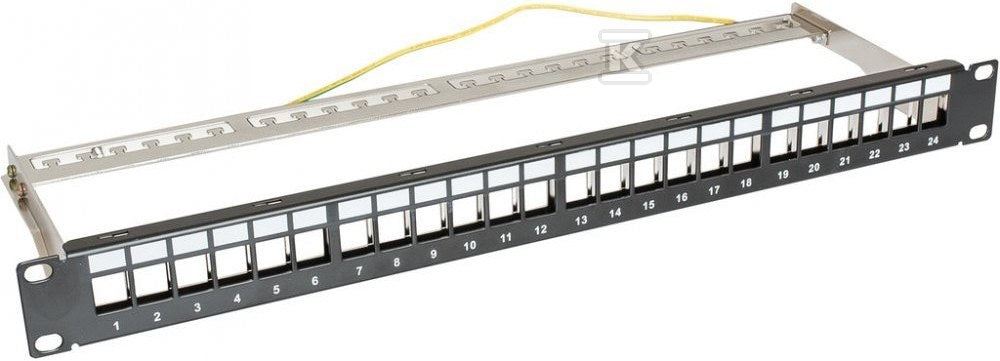 Panel niewyposażony 19" 1U 24 porty, czarny