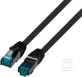 Patchcord RJ45 S/FTP kat. 6A LSZH czarny 0,5m