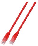 Patchcord RJ45 U/UTP kat. 5e PVC CCA czerwony 0,5m