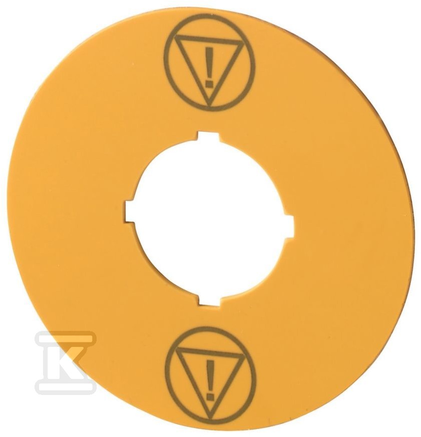M22-XBK-ESS Żółta tabliczka D = 60 mm z symb. kontrolowanego stopu