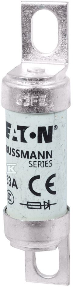 Wkładka szybka, 63 A, AC 690 V, DC 500 V, BS88, 19 x 77 mm, aR, BS 63FE