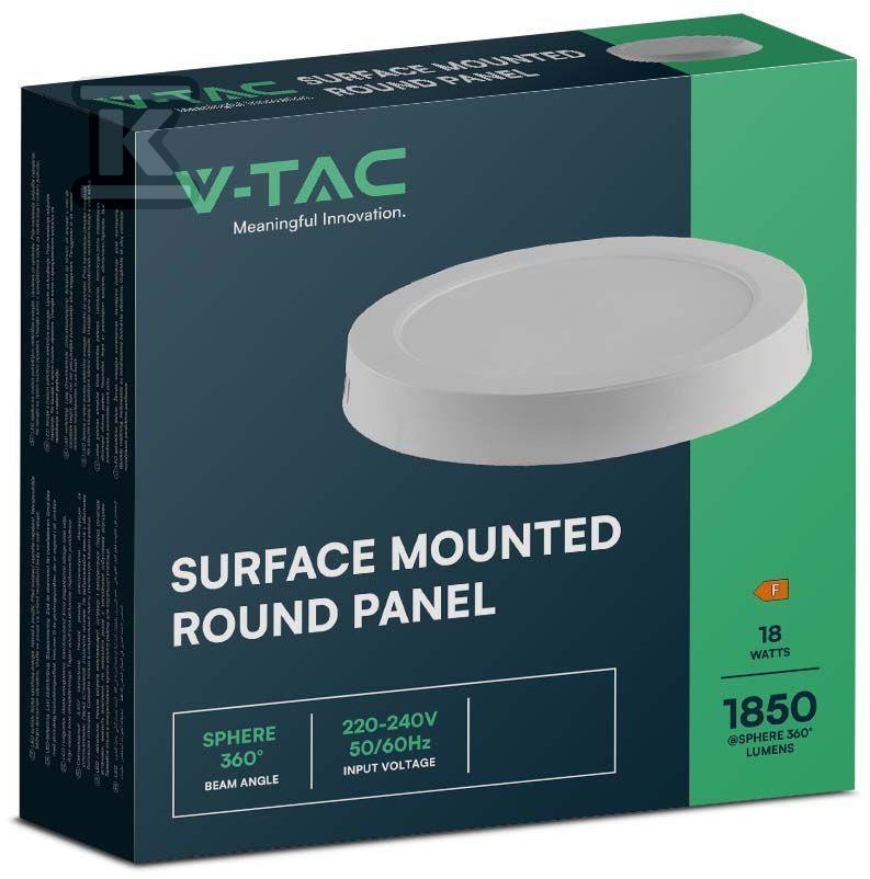 Panel LED V-TAC Natynkowy Premium Downlight 18W Okrągły fi215 VT-60018 6500K 1980lm