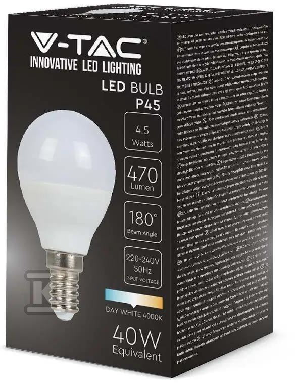 Żarówka LED V-TAC 4,5W E14 P45 Kulka VT-1880 4000K 470lm