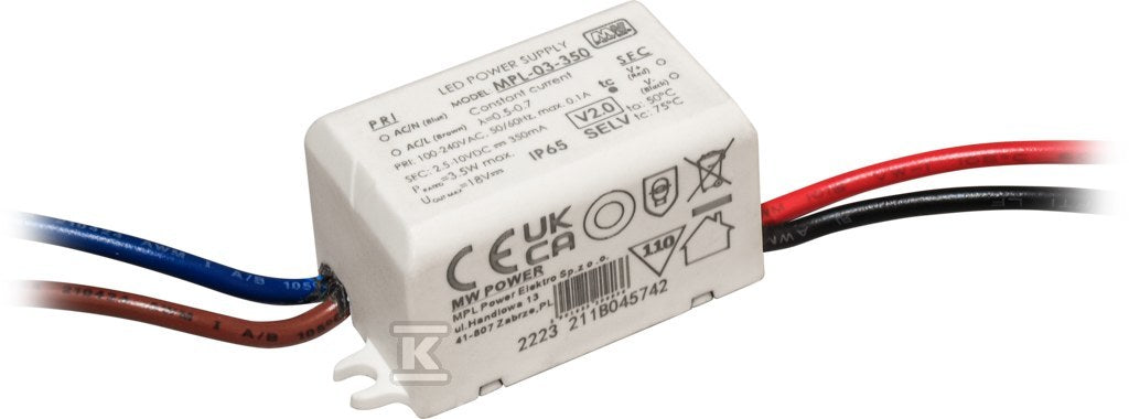 MW Power zasilacz LED 350mA/0.5~10V, MPL