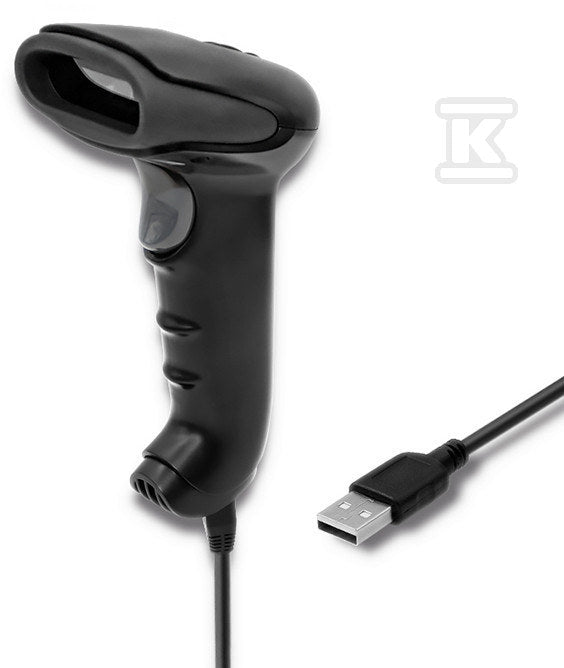 Laserowy czytnik kodów kreskowych 1D, CCD, USB, Czarny, 50866