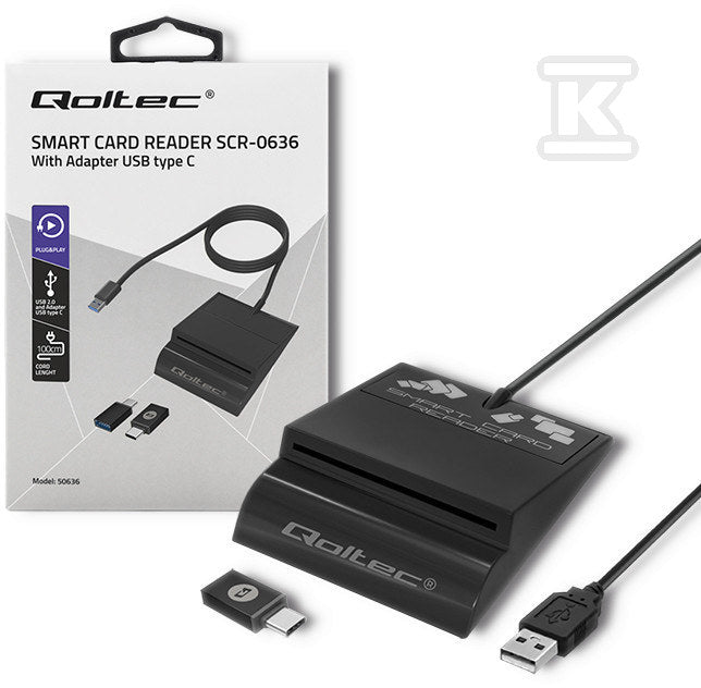 Inteligentny czytnik chipowych kart ID SCR-0636, USB typu C, 50636