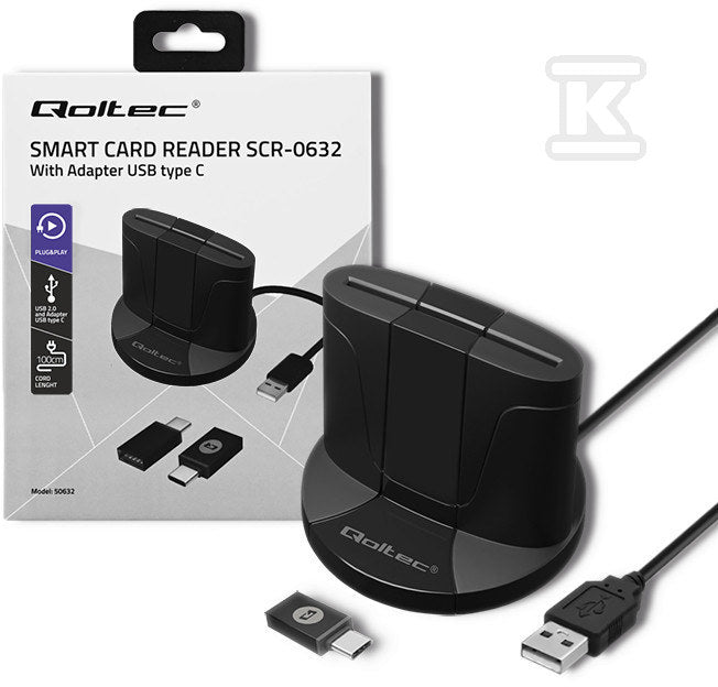 Inteligentny czytnik chipowych kart ID SCR-0632, USB typu C, 50632